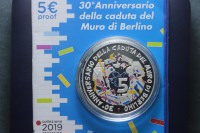 ITALIA 5 EURO 2019 MURO DI BERLINO PROOF