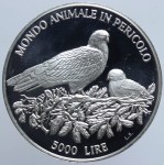 SAN MARINO 5000 LIRE 1996 PROOF MONDO ANIMALE 