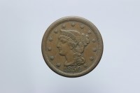 USA ONE CENT 1850 BRAIDED HAIR BB++