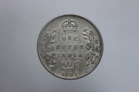 INDIA BRITANNICA EDOARDO VII RUPIA 1907 CALCUTTA BB/SPL