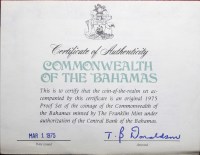 BAHAMAS PROOF SET 9 VALORI 1975