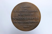 MEDAGLIA 1950 IN RICORDO DI DOMENICO LANZA DIRETTORE GENERALE ORDINE DEI SS MAURIZIO E LAZZARO