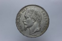 FRANCIA NAPOLEONE III 5 FRANCHI 1867 PARIGI BB+