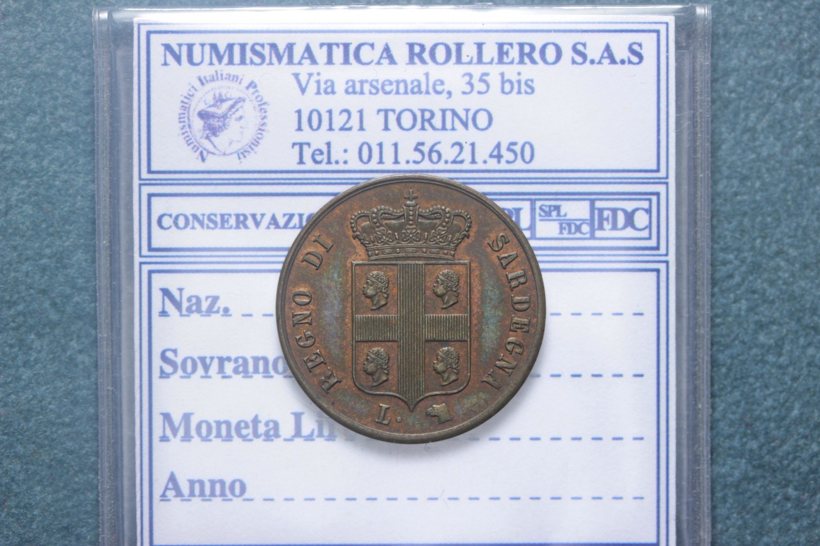 CARLO ALBERTO 3 CENTESIMI 1842 TORINO FDC R