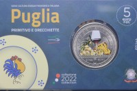ITALIA 5 EURO 2022 PUGLIA FDC IN FOLDER