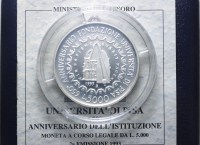 REPUBBLICA ITALIANA 5000 LIRE 1993 PISA PROOF SCATOLA E CERTIFICATO