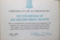 BRITISH VIRGIN ISLANDS SET 6 VALORI 1974 PROOF SCATOLA E GARANZIA