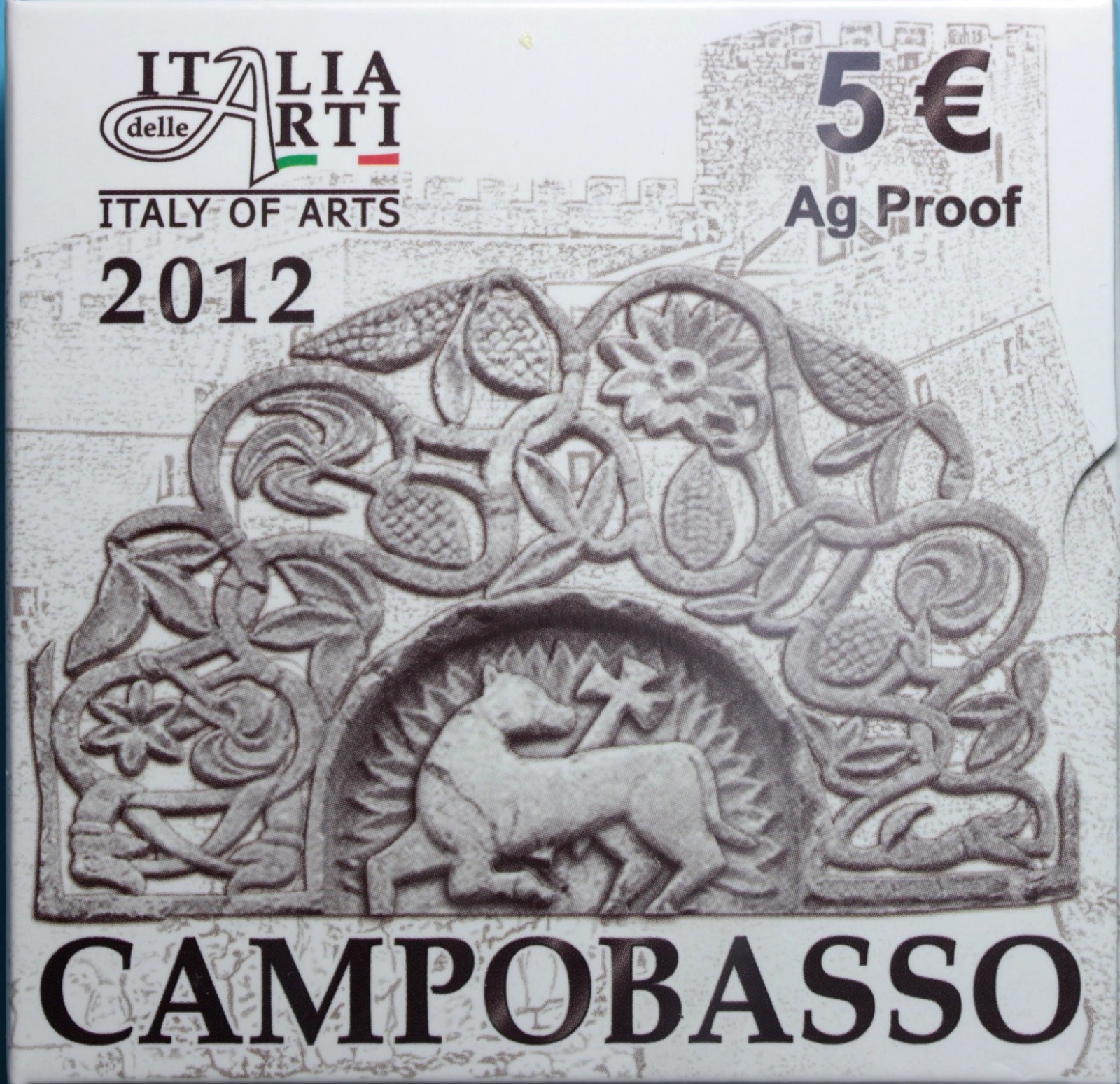 ITALIA 5 EURO COMMEMORATIVO 2012 CAMPOBASSO PROOF SCATOLA E GARANZIA