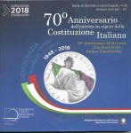 REPUBBLICA ITALIANA DIVISIONALE 2018 FDC 70°ANNIVERSARIO COSTITUZIONE