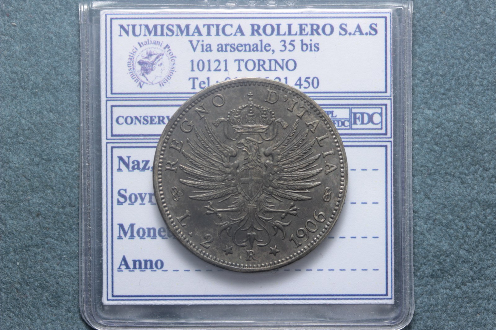 VITTORIO EMANUELE III 2 LIRE 1906 AQUILA SABAUDA SPL