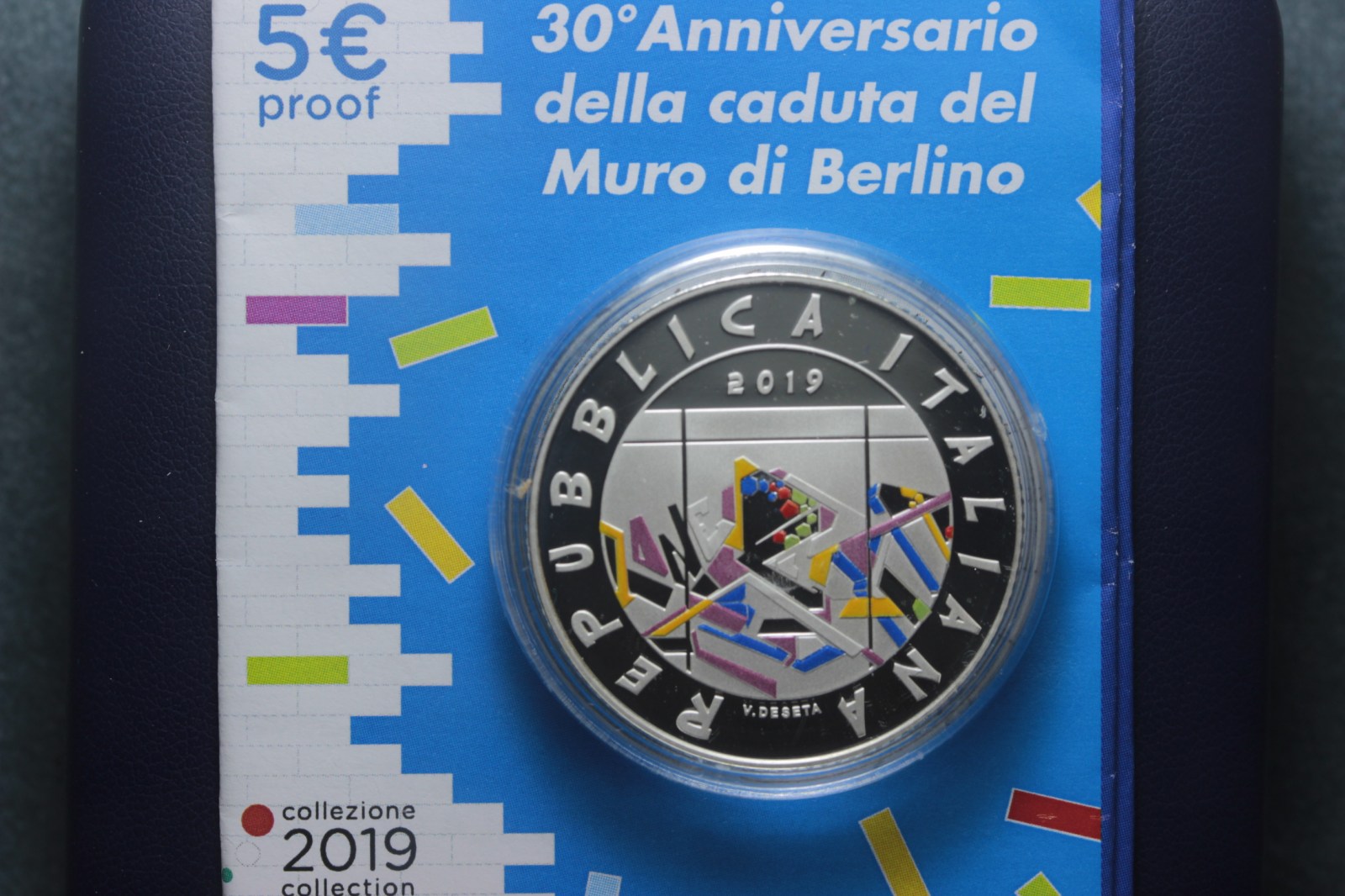 ITALIA 5 EURO 2019 MURO DI BERLINO PROOF