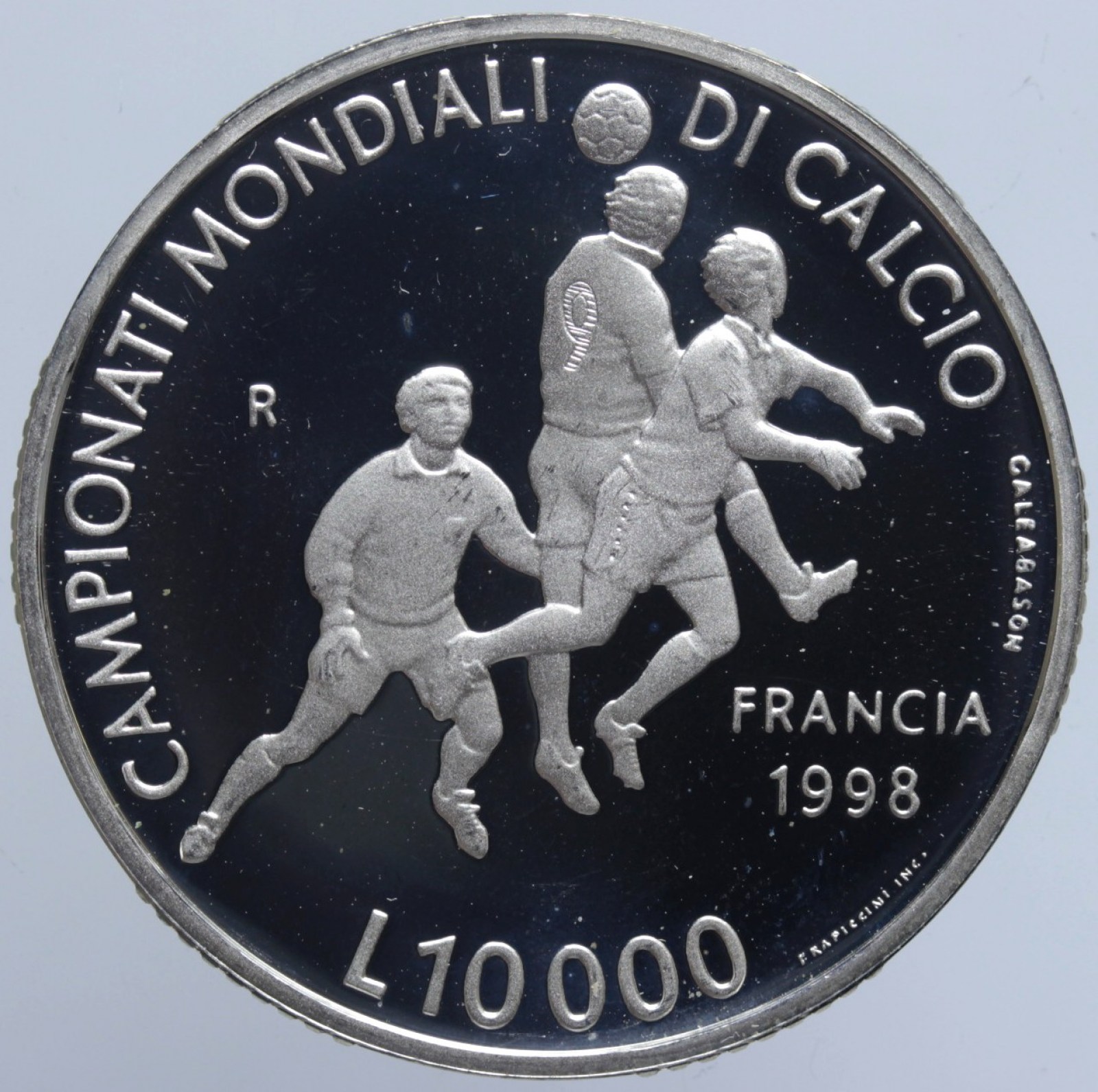 SAN MARINO 10000 LIRE 1998 PROOF MONDIALI CALCIO FRANCIA