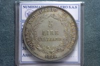 LOMBARDIA GOVERNO PROVVISORIO 5 LIRE 1848 MILANO Q.SPL RARA