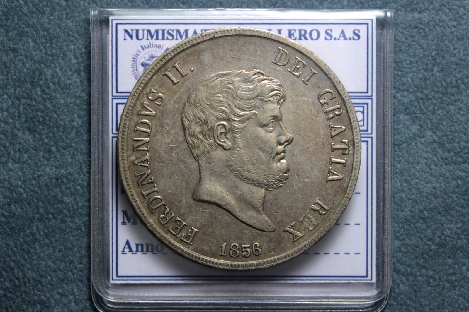 NAPOLI FERDINANDO II DI BORBONE 1830-1859 PIASTRA 120 GRANA 1856 SPL