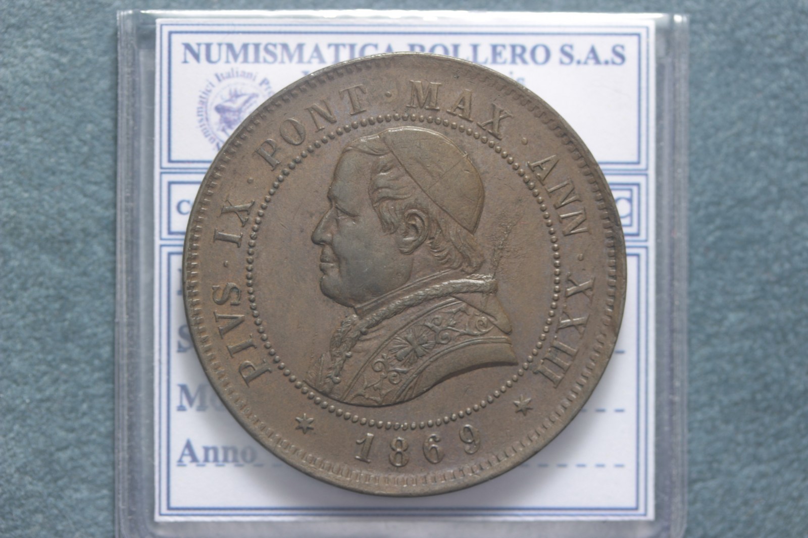 STATO PONTIFICIO PIO IX 4 SOLDI 1869 XXIII ROMA SPL