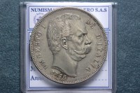 SAVOIA UMBERTO I 5 LIRE 1878 ROMA BB++/Q.SPL R2