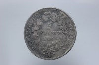 FRANCIA 5 FRANCHI L'AN 5A PARIGI (1795-1799) BB/BB+