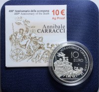 ITALIA 10 EURO ANNIBALE CARRACCI 2009 PROOF