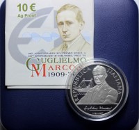 ITALIA 10 EURO GUGLIELMO MARCONI 2009 PROOF