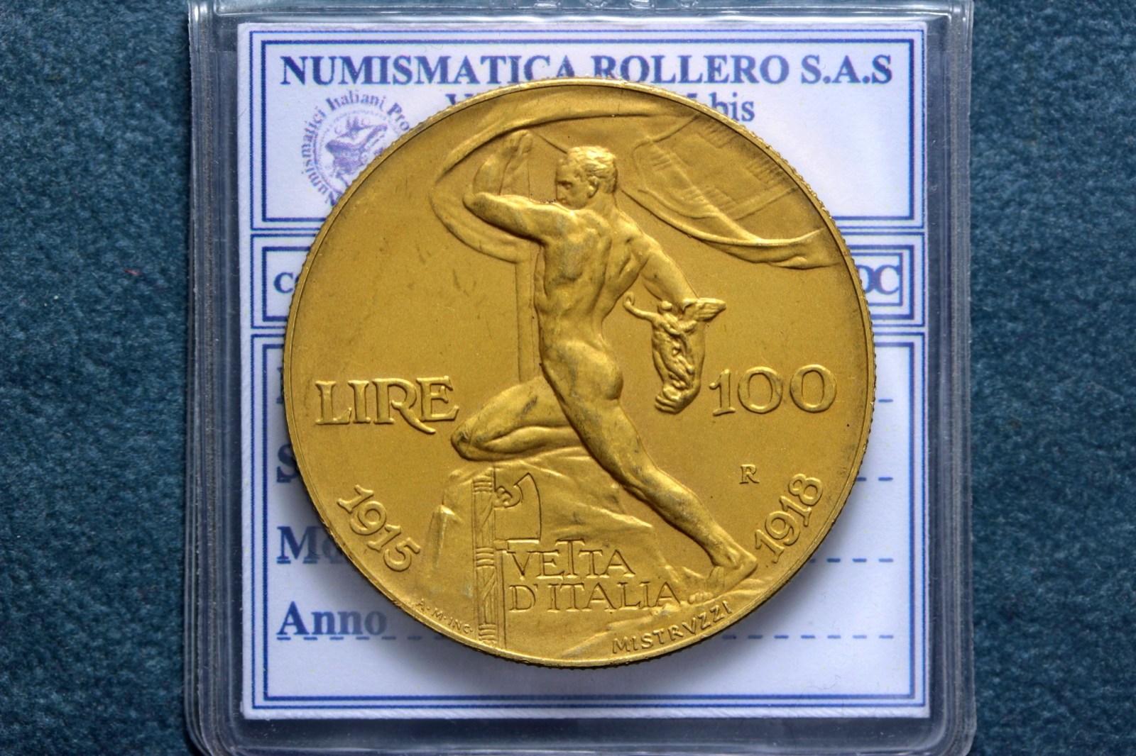 VITTORIO EMANUELE III 100 LIRE 1925 VETTA D'ITALIA Q.FDC 