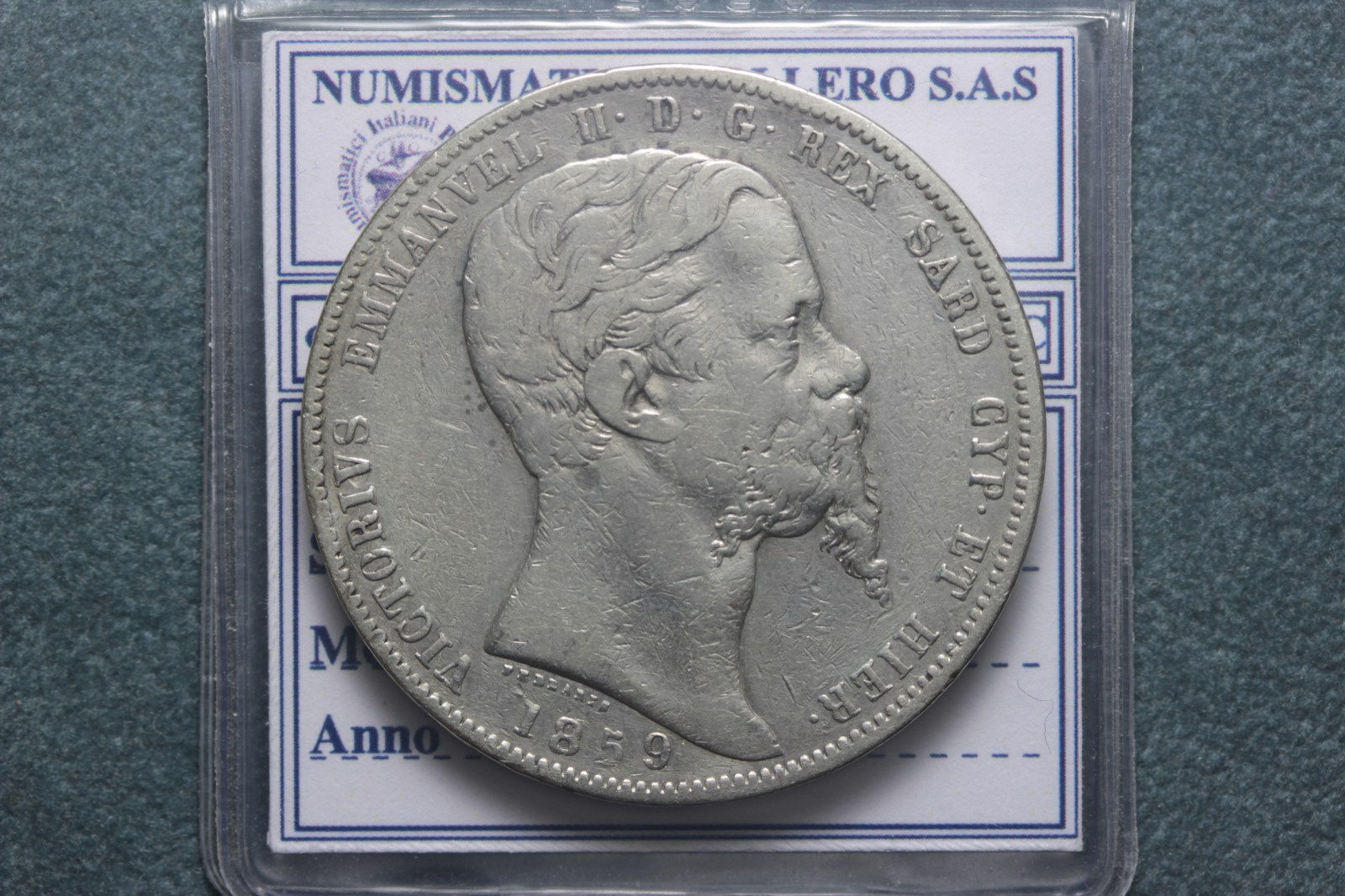 VITTORIO EMANUELE II 5 LIRE 1859 TORINO BB RARISSIMA R3