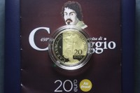 REPUBBLICA ITALIANA 20 EURO 2021 CARAVAGGIO FONDO SPECCHIO