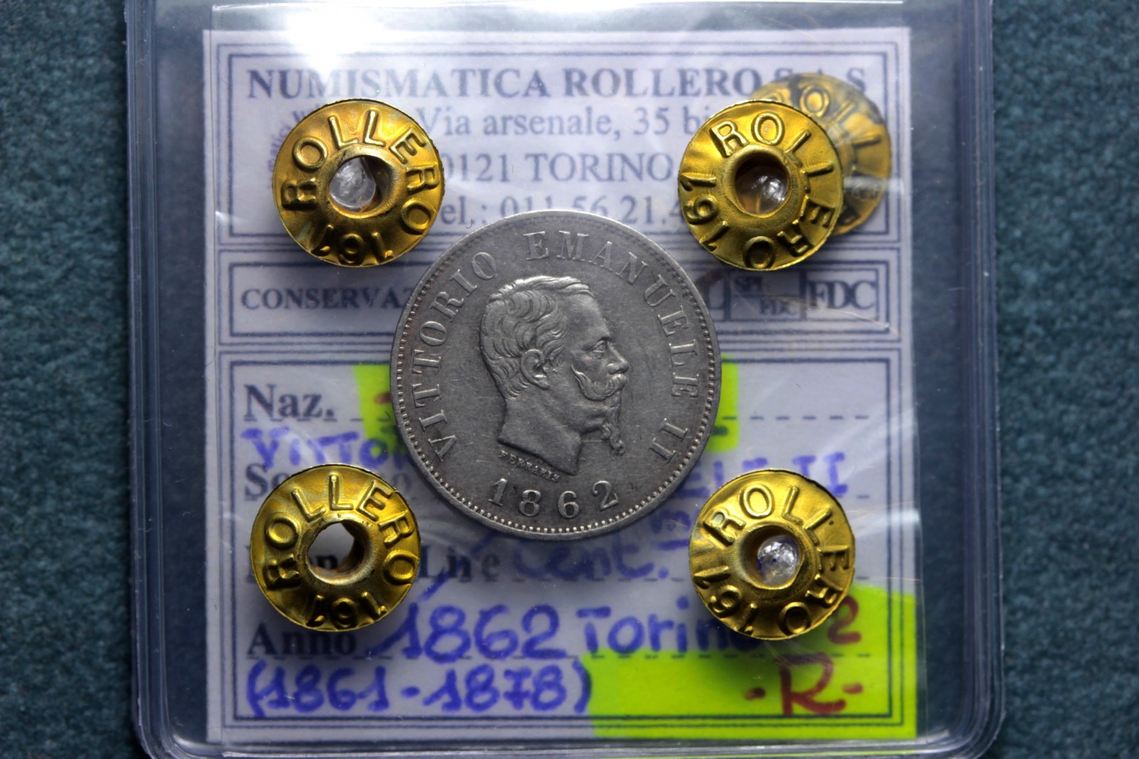 VITTORIO EMANUELE II 50 CENTESIMI 1862 TORINO SPL R2