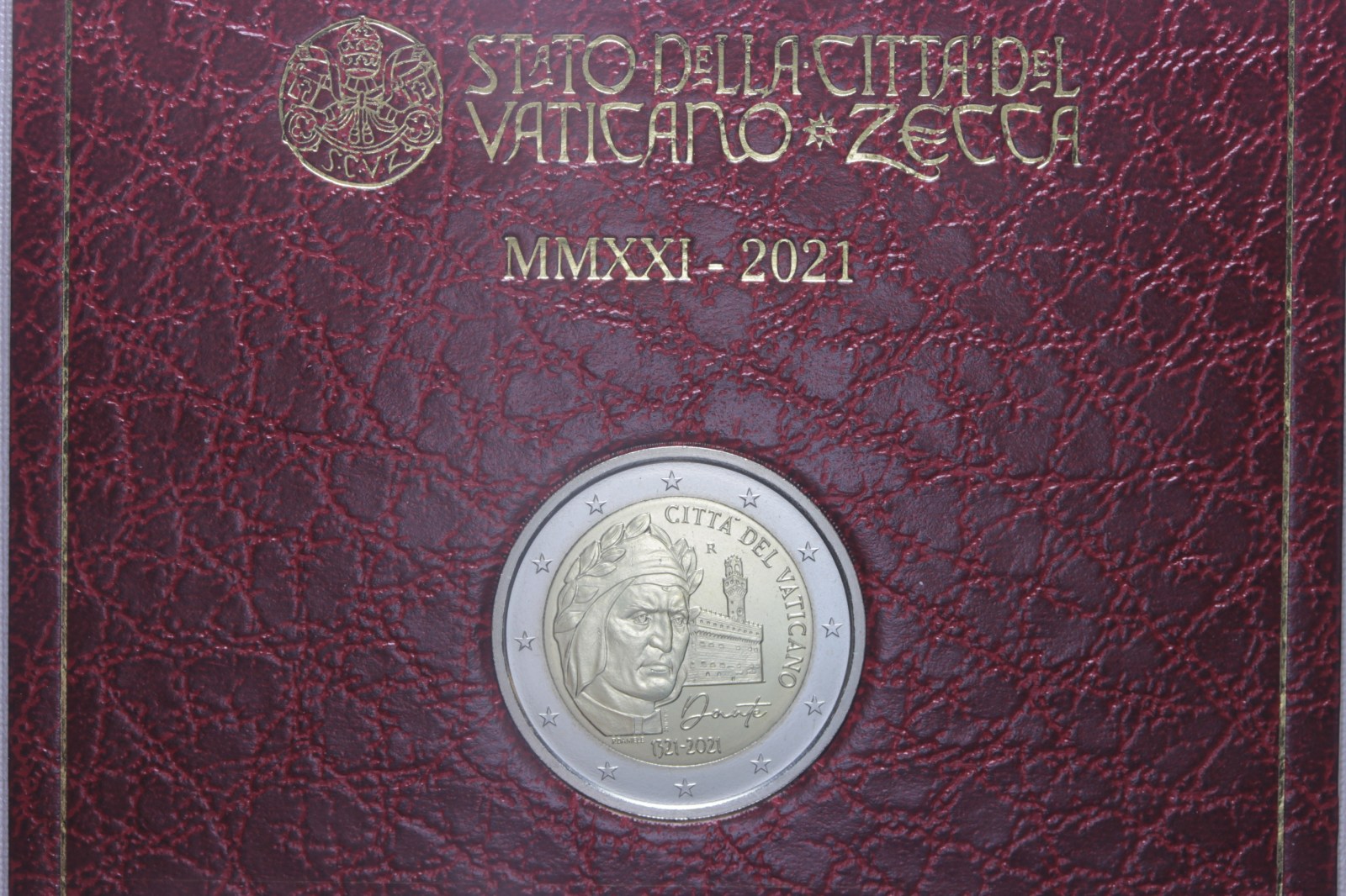 VATICANO PAPA FRANCESCO 2 EURO 2021 DANTE ALIGHIERI