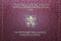 VATICANO PAPA FRANCESCO 2 EURO 2021 DANTE ALIGHIERI