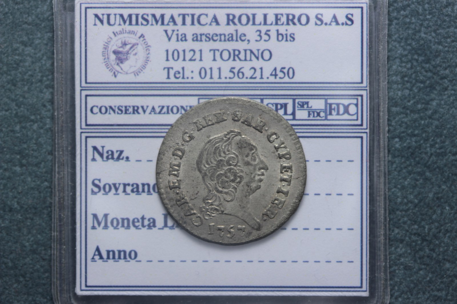 CARLO EMANUELE III 2,6 SOLDI 1757 TORINO Q.FDC