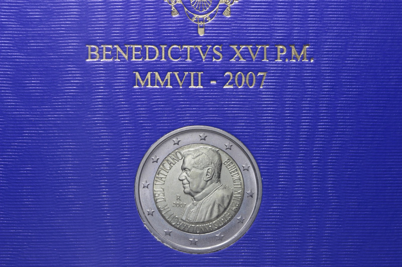 BENEDETTO XVI 2 EURO COMMEMORATIVO 2007 FDC IN FOLDER