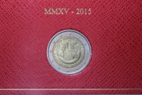 PAPA FRANCESCO 2 EURO COMMEMORATIVO 2015 FDC IN FOLDER