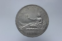 SPAGNA GOVERNO PROVVISORIO 5 PESETAS 1870 MADRID SPL