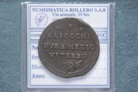 PIO VI VITERBO SAMPIETRINO DA 2 E 1/2 BAIOCCHI 1796 BB+