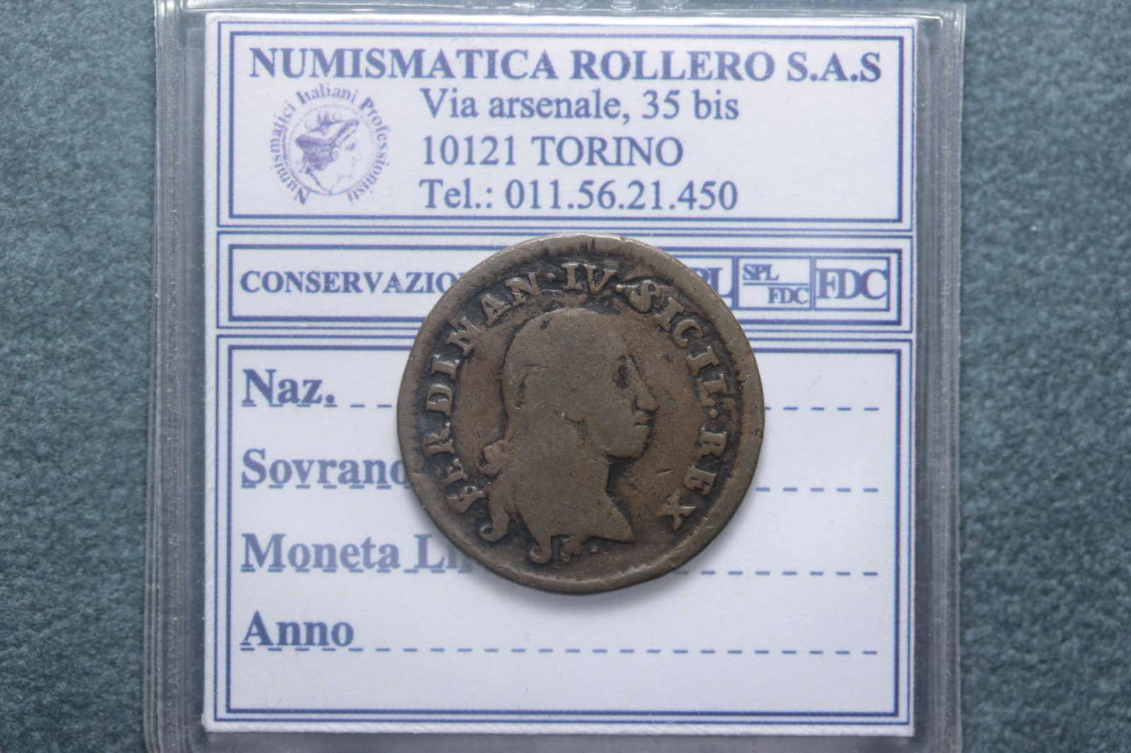 NAPOLI FERDINANDO IV DI BORBONE TORNESE DA 6 CAVALLI 1791 BB/BB+