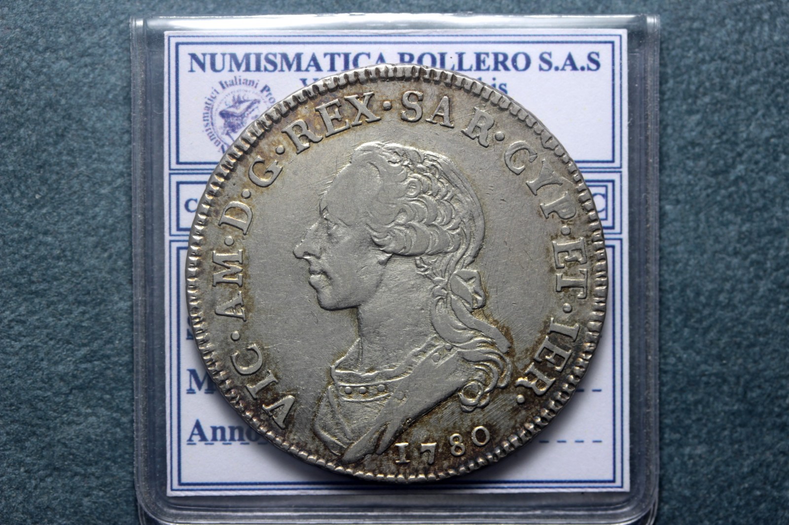 VITTORIO AMEDEO III MEZZO SCUDO DA 3 LIRE 1780 TORINO SPL