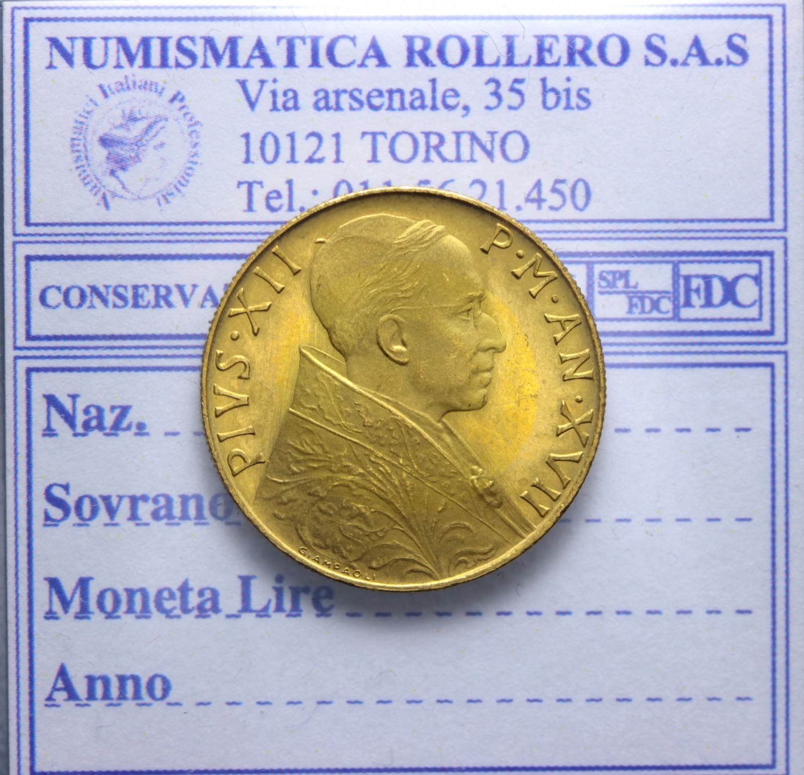 VATICANO PIO XII 100 LIRE 1955 XI ROMA FDC R2