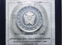 REPUBBLICA ITALIANA 5000 LIRE 1993 PISA PROOF SCATOLA E CERTIFICATO