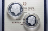 REPUBBLICA ITALIANA DITTICO 200 500 LIRE 1990 MONDIALI DI CALCIO PROOF