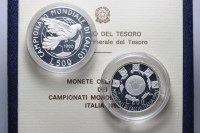 REPUBBLICA ITALIANA DITTICO 200 500 LIRE 1990 MONDIALI DI CALCIO PROOF