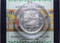 REPUBBLICA ITALIANA 500 LIRE 1992 FLORA E FAUNA PROOF SCATOLA E CERTIFICATO