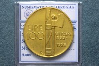 VITTORIO EMANUELE III 100 LIRE 1923 FASCIONE SPL/FDC