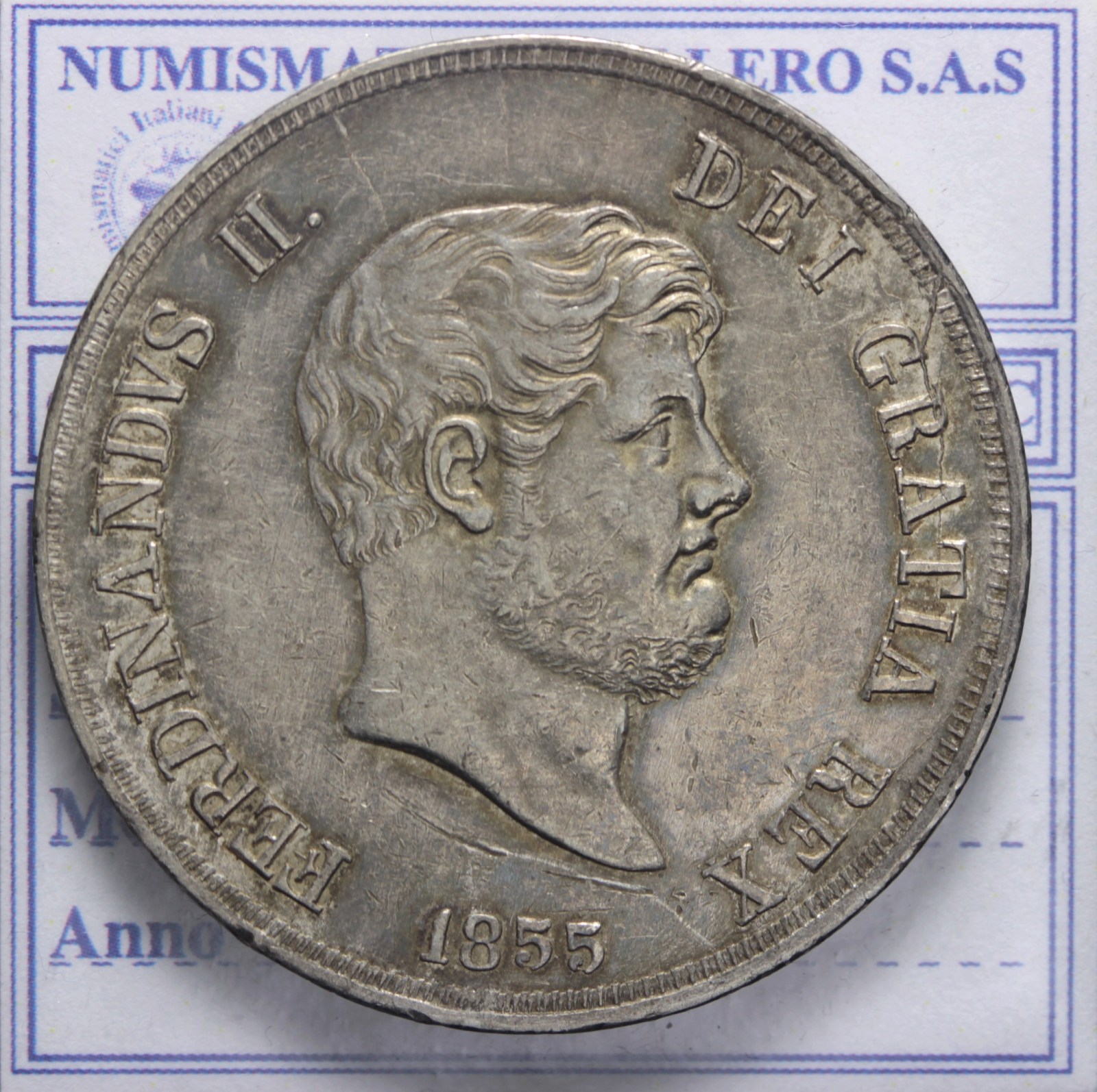 NAPOLI FERDINANDO II DI BORBONE (1830-1859) PIASTRA DA 120 GRANA 1855 SPL