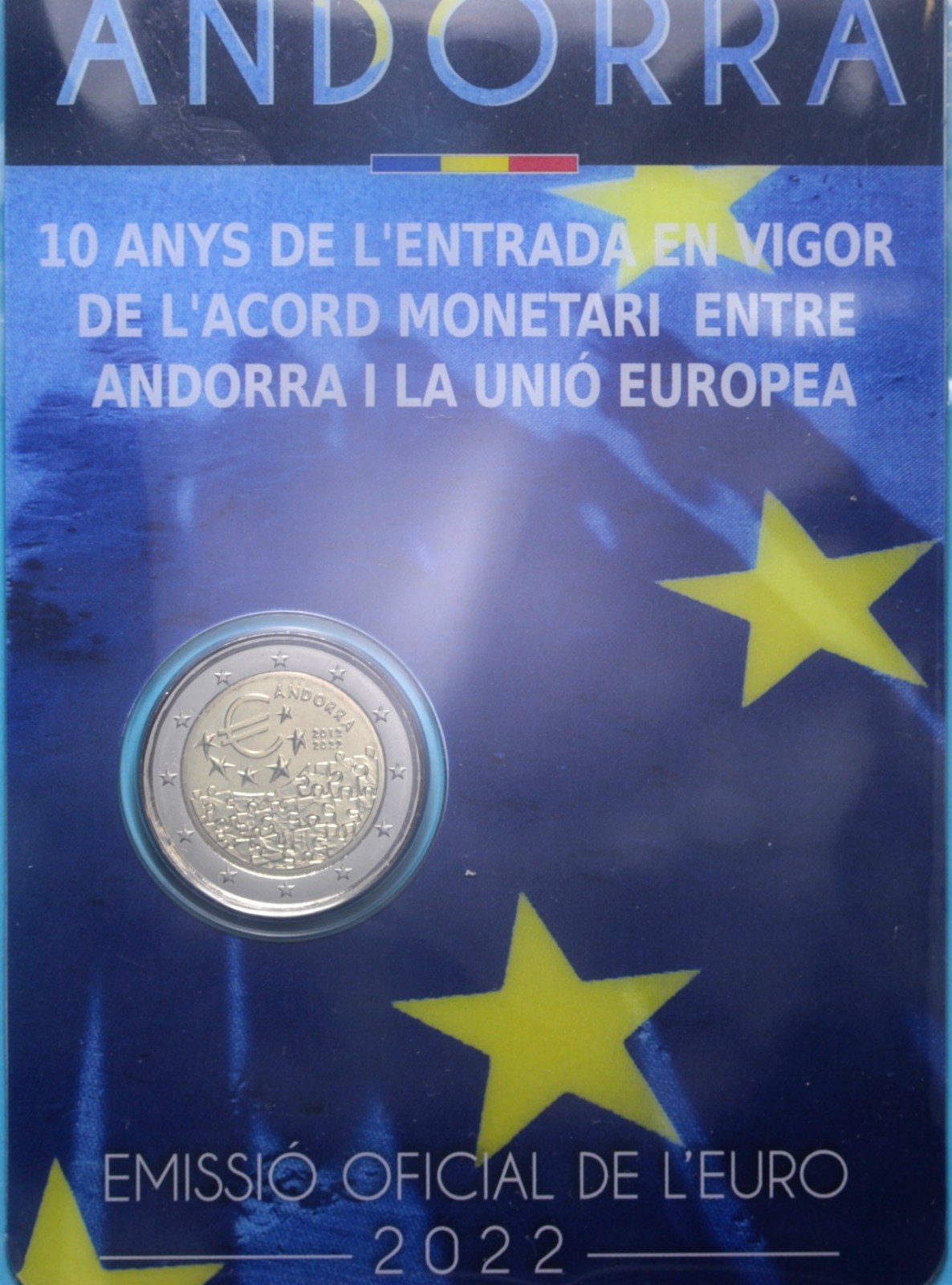 ANDORRA 2 EURO COMMEMORATIVO 2022 FDC IN FOLDER