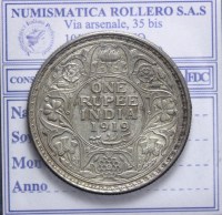 INDIA BRITANNICA GIORGIO V RUPIA 1919 CALCUTTA SPL+