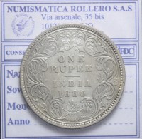 INDIA BRITANNICA REGINA VITTORIA RUPIA 1880 Q.SPL/SPL