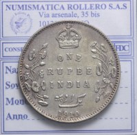 INDIA BRITANNICA EDOARDO VII RUPIA 1910 CALCUTTA Q.SPL/SPL