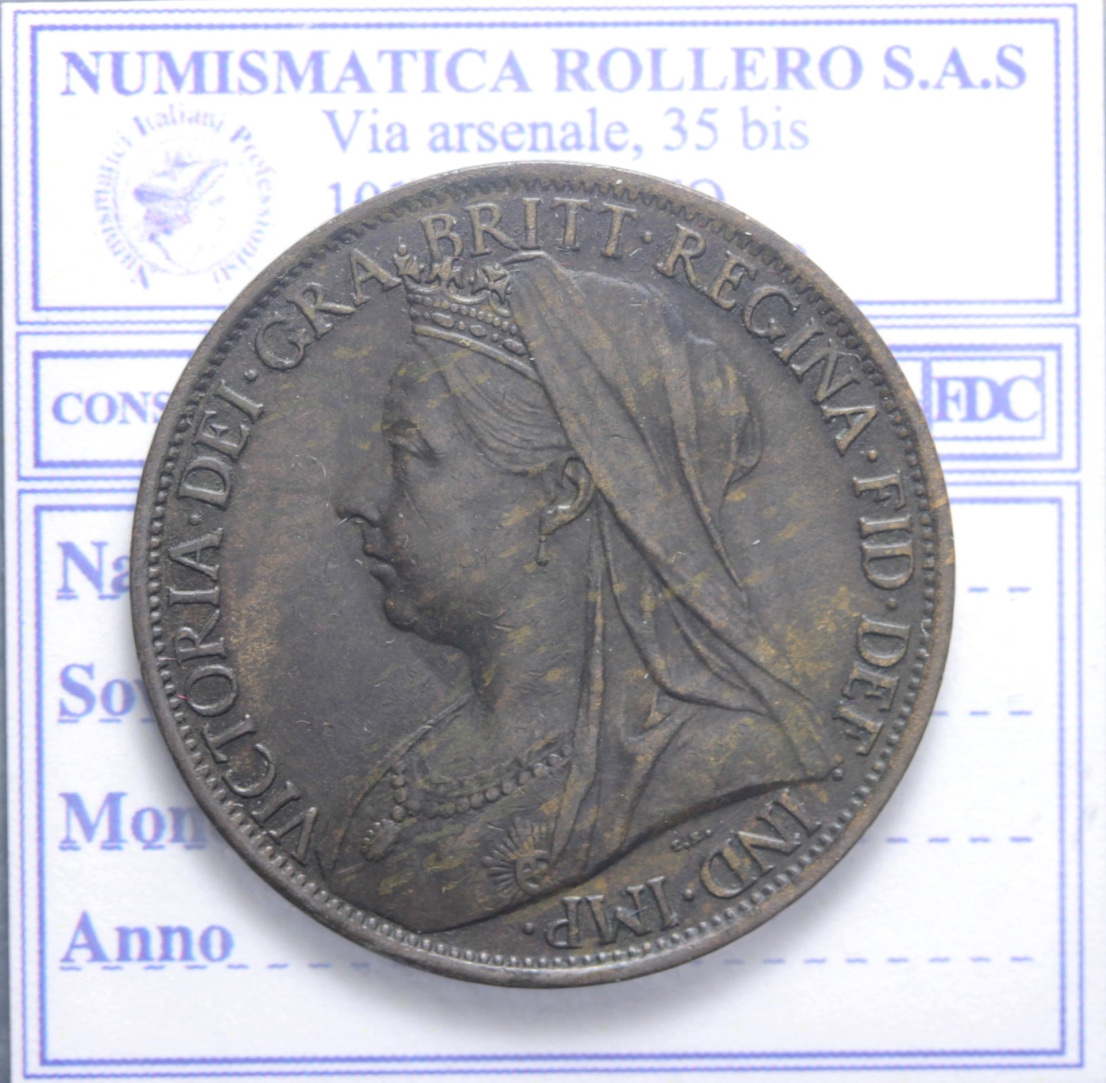 INGHILTERRA REGINA VITTORIA 1837-1901 PENNY 1901 BB+