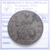 INGHILTERRA GIORGIO II 1727-1760 HALF PENNY 1752 SPL+