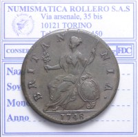 INGHILTERRA GIORGIO II 1727-1760 HALF PENNY 1748 Q.SPL